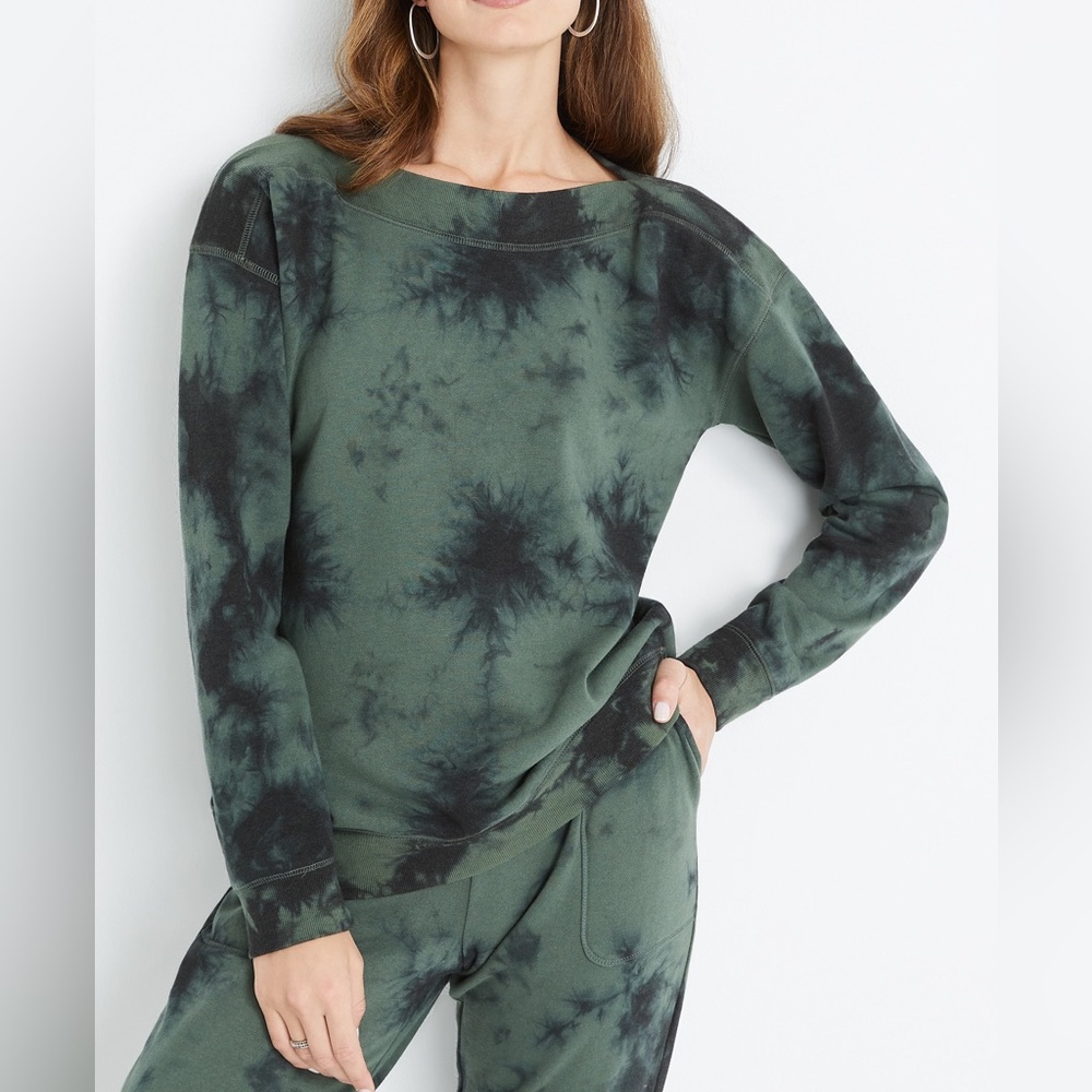 Maurices Green Tie Dyed Long Sleeve Sweatshirt